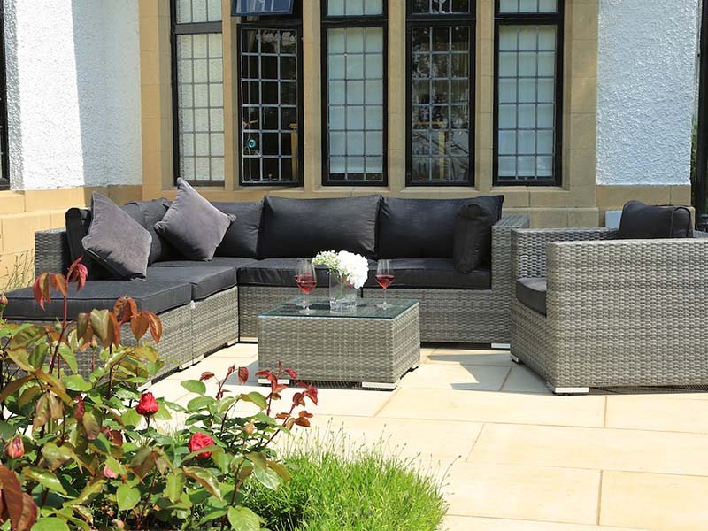 rattan wicker sofa set