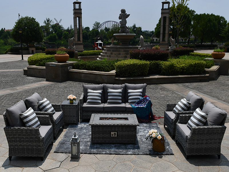 Patio rattan sofa set