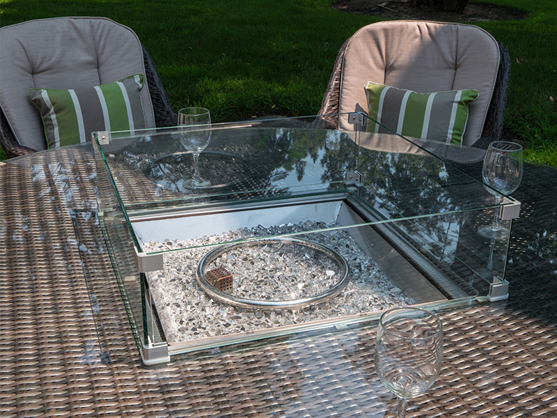 wicker fire pits table