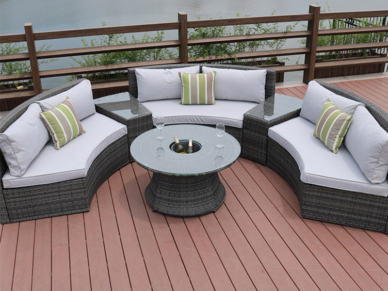 Aluminum frame rattan sofa set