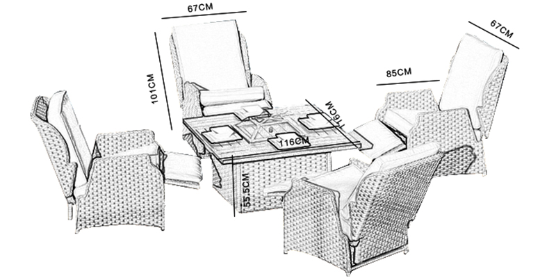 Patio rattan sofa furniture