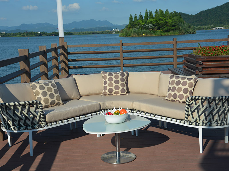 Patio rattan sofa set