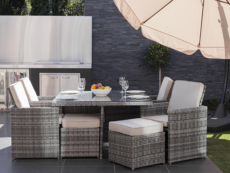 Rattan dining set furniture