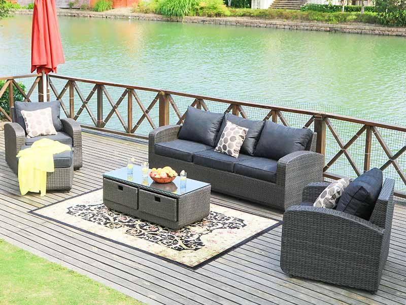 patio rattan sofa set