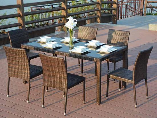 PE rattan dining table