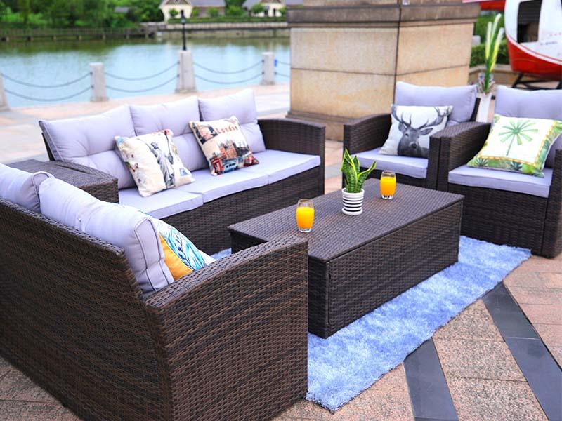 outdoor rattan wicker sofa