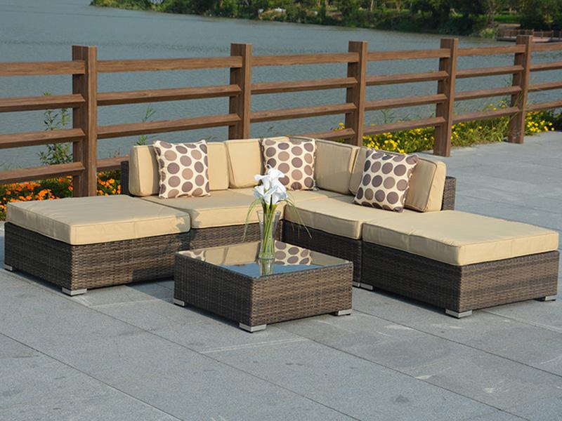 Rattan sofa set with cushion