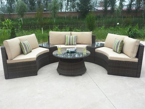 Rattan sofa set with cushion