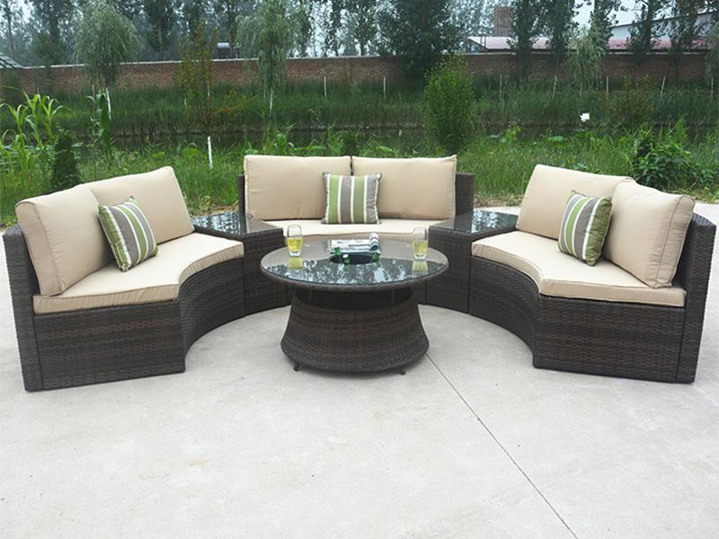 Rattan sofa set with cushion