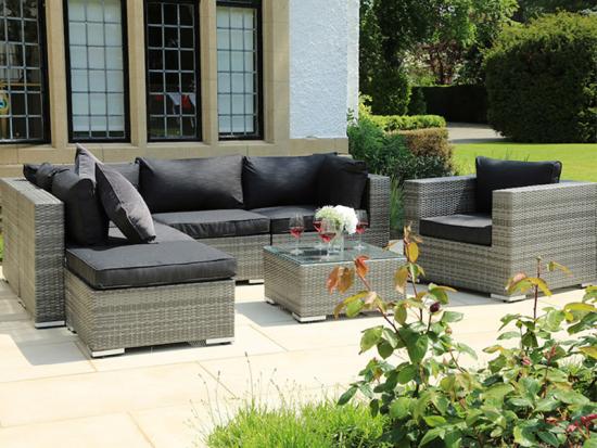 Rattan balcony corner sofa set designs