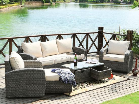 Outdoor furniture rattan sofa set