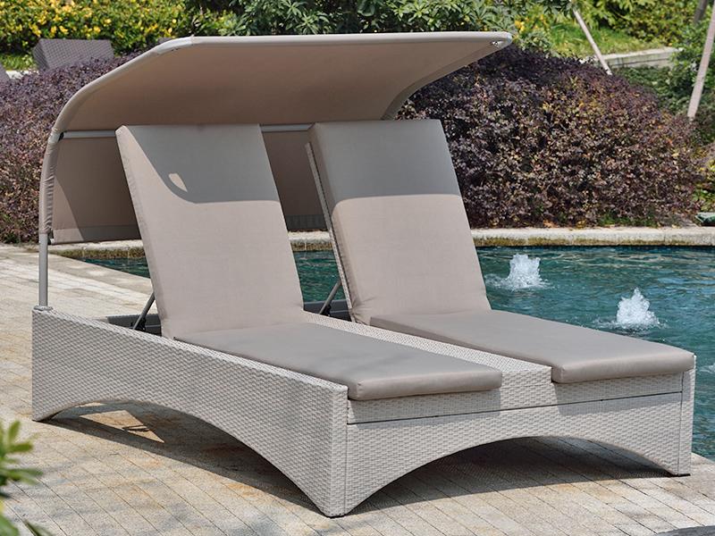 sun lounger with shade